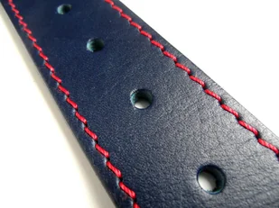 Pasek Męski Skórzany PAS-MAX (PL) Skóra Licowa EXTRA 40 mm Niebieski Z Czerwoną Nitką - Paski - miniaturka - grafika 7