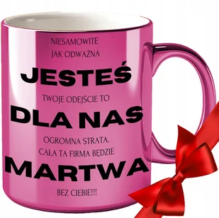 KUBEK NA POŻEGNANIE ODEJŚCIE KOLEŻANKI Z PRACY BIURA GRAWER ZŁOTY RÓŻOWY - Kubki - miniaturka - grafika 1