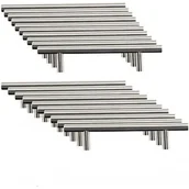 Zawiasy, okucia i inne akcesoria - Zestaw 20 uchwytów do szafek kuchennych ze stali nierdzewnej, uchwyty do mebli kuchennych, rozstaw 96 mm, szczotkowane - miniaturka - grafika 1