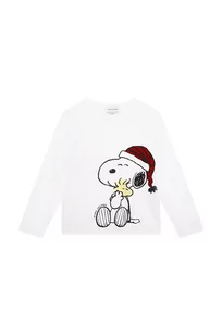 Marc Jacobs longsleeve bawełniany dziecięcy x The Peanuts kolor biały - Bluzki dla dziewczynek - miniaturka - grafika 1