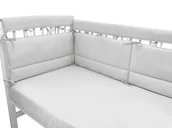 Ochraniacze do łóżeczka - OCHRANIACZ / OSŁONKA NA BARIERKĘ DO ŁÓŻECZKA 60x20 cm BAWEŁNA 100% ROYAL SZARY - miniaturka - grafika 1