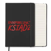 Notesy i bloczki - NOTES CZARNY A5 Z GUMKĄ W LINIE ORGINALNY PREZENT DLA KSIĘDZIA RED WZORY - miniaturka - grafika 1