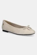 Baleriny - Tommy Hilfiger baleriny zamszowe TOE CAP SUEDE BALLERINA kolor beżowy FW0FW08909 - miniaturka - grafika 1