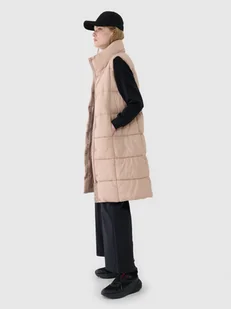 4F Długi bezrękawnik puchowy z wypełnieniem syntetycznym damski - beżowy M - Kurtki damskie 4F Długi bezrękawnik puchowy z wypełnieniem syntetycznym damski - beżowy M - Kurtki damskie - miniaturka - grafika 1