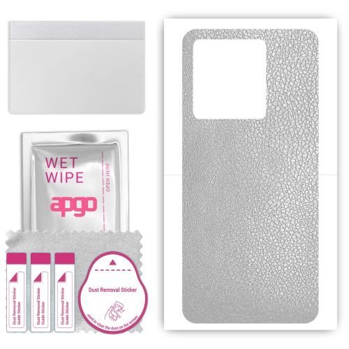 folia naklejka skórka strukturalna na TYŁ do Honor X6b - Skóra Srebrna - apgo SKINS