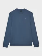 Bluzy sportowe męskie - Męska bluza dresowa nierozpinana bez kaptura 4F 4FWMM00TSWSM1465 - niebieska - miniaturka - grafika 1