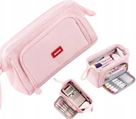 Piórniki - Komorowy Piórnik saszetka wielofunkcyjna szkolny tuba trzykomorowy 3w1 - miniaturka - grafika 1