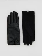 Rękawiczki - Reserved - Rękawiczki z kokardkami - czarny - miniaturka - grafika 1