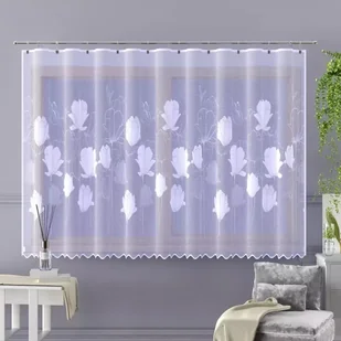 Firanka gotowa żakardowa Apollonia A129 300x175 cm biała - 300 cm 175 cm - Firany - miniaturka - grafika 1