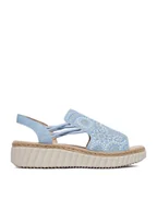 Sandały damskie - Rieker Sandały CEO-69246-10 Niebieski jasny - miniaturka - grafika 1