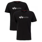 Odzież taktyczna i umundurowanie - Koszulki Alpha Industries Alpha Label T 2 Pack 118534 03 - Czarne S - miniaturka - grafika 1