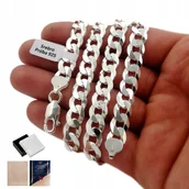 Łańcuszki - Męski Srebrny Szeroki Łańcuszek Pancerka Pełna 925 - miniaturka - grafika 1