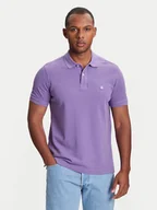 Koszulki męskie - United Colors Of Benetton Polo 3089J3179 Fioletowy Regular Fit - miniaturka - grafika 1