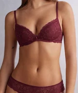 Biustonosze - Intimissimi biustonosz Gioia super push up koronka 4B/85B bordowy - miniaturka - grafika 1