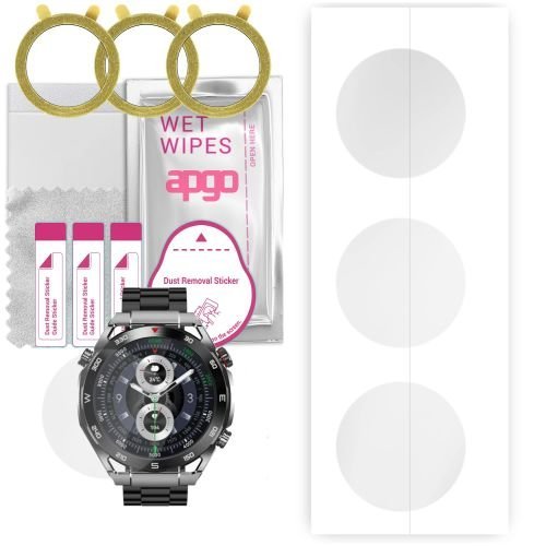 3x folia ochronna hydrożelowa do Rubicon RNCF22 - apgo Smartwatch Hydrogel Protection Ochrona na ekran smartwatcha
