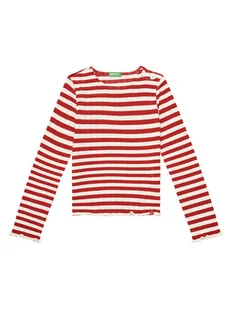 United Colors Of Benetton Bluzka 33LQC10OM Czerwony Regular Fit - Bluzki damskie - miniaturka - grafika 1