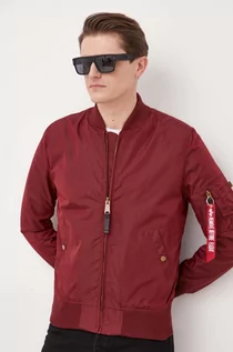 Kurtki męskie - Alpha Industries kurtka bomber kolor bordowy przejściowa - grafika 1