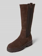 Botki damskie - Kozaki z naturalnej skóry bydlęcej welurowej - miniaturka - grafika 1