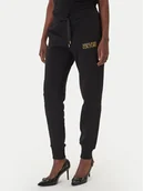 Spodnie sportowe damskie - Versace Jeans Couture Spodnie dresowe 80HAAT01 CF01T Czarny Regular Fit - miniaturka - grafika 1