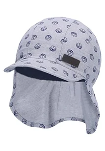 Sterntaler Unisex dziecięca czapka z daszkiem, ochrona karku, kotwica, czapka dziecięca, jasnoszare, 51 - Czapki damskie - miniaturka - grafika 1