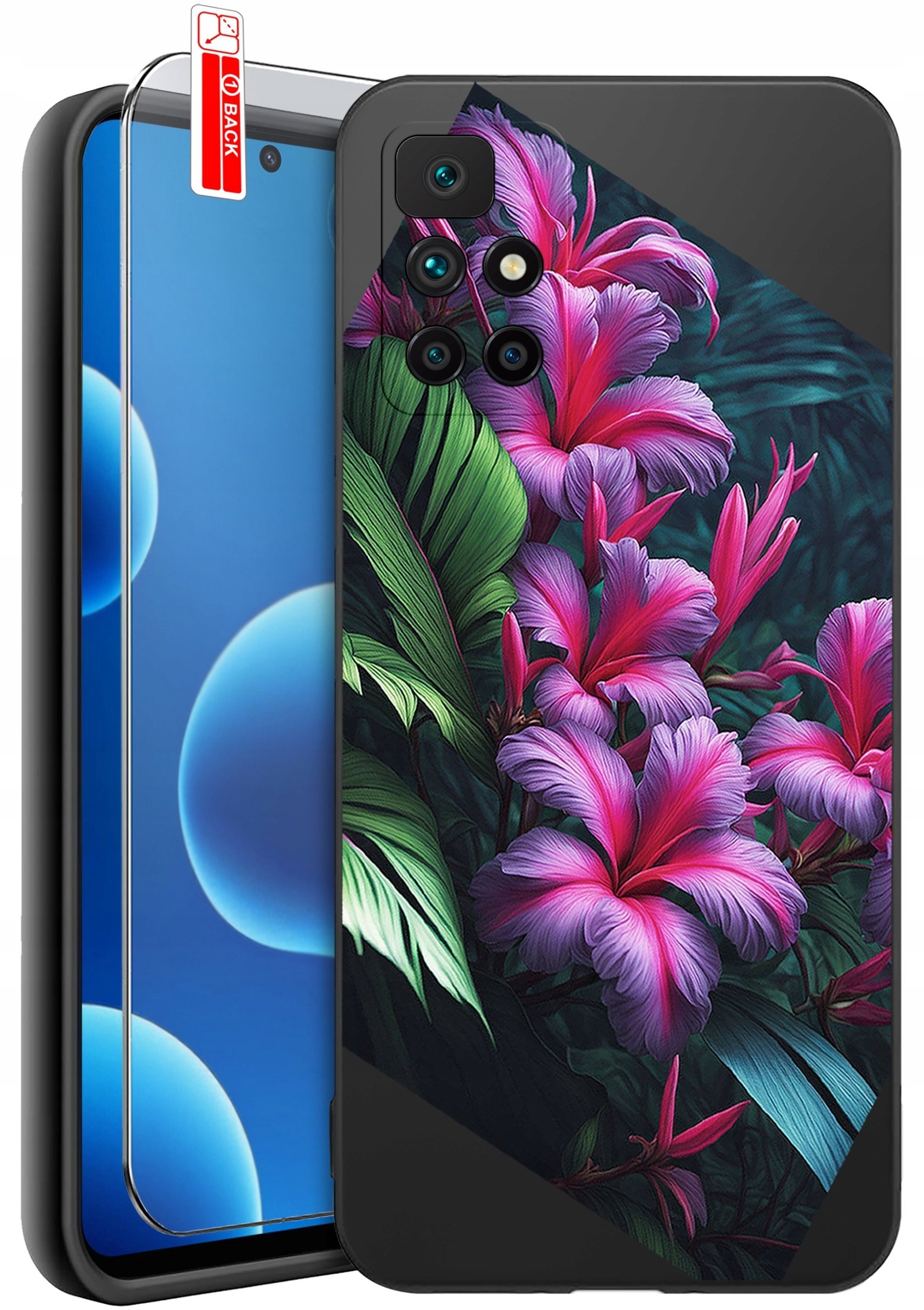 krainaGSM Etui Do Xiaomi Redmi 10 Wzory Silikonowe Matt Case + Szkło 9H