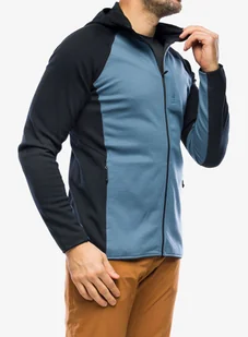 Bluza polarowa Mons Royale Approach Merino Shift Fleece Hood - blue slate/black - Bluzy sportowe męskie - miniaturka - grafika 1