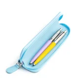 Zestawy piśmiennicze - Zestaw prezentowy długopis Parker Jotter Originals Liliowy i Żółty z niebieskim etui - miniaturka - grafika 1