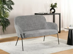 MAŁA SOFA TAPICEROWANA DO SALONU BIAGIO SZARA TKANINA PODSTAWA CZARNY - Sofy i kanapy - miniaturka - grafika 1