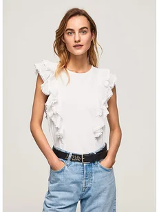 Pepe Jeans Koszulka w kolorze białym - Koszulki i topy damskie - miniaturka - grafika 1