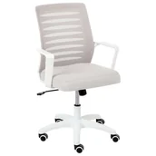 Fotele i krzesła biurowe - Beliani Krzesło biurowe RADIANT Jasnoszary - miniaturka - grafika 1