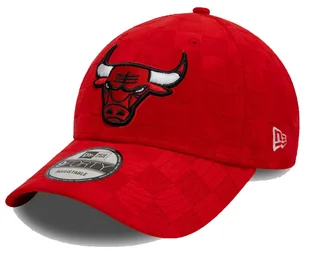 Czapka z daszkiem NEW ERA Chicago Bulls Tonal Check 9FORTY czerwona - Czapki damskie - miniaturka - grafika 1