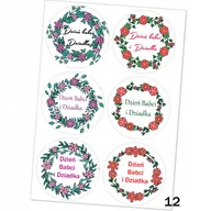 Scrapbooking - Naklejki Etykiety Dzień Babci I Dziadka 6 Szt 4,5 Cm N12 - miniaturka - grafika 1