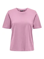 Koszulki i topy damskie - ONLY T-Shirt 15270390 Różowy Regular Fit - miniaturka - grafika 1