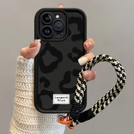 Etui i futerały do telefonów - TEMU Stylowe Etui na Telefon z Czarnym Wzorem Lamparta i Sznurkiem dla Różnych Modeli for iphone, Wykonane z Wytrzymałego i Wstrząsoodpornego - miniaturka - grafika 1