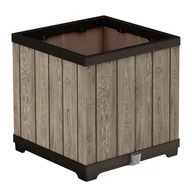 Donice - Donica plastikowa Deco Ashwood 45.5x45.5x45.5 cm brązowa Keter - miniaturka - grafika 1