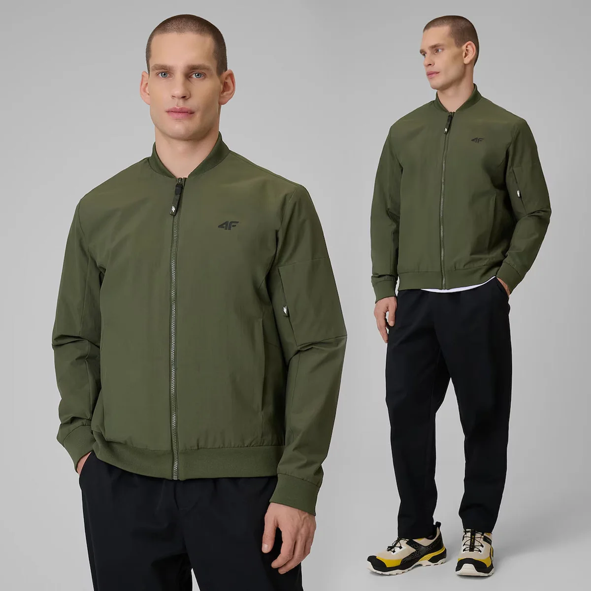Kurtka Męska Bomberka 4F Sportowa Hydrofobowa Zielona 4FWSS26TJACM316 3XL