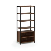 Inne meble biurowe - Ścianka półkowa HOME OFFICE z szafką z drzwiczkami, czarna/orzech - miniaturka - grafika 1