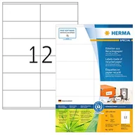 Etykiety do drukarek - HERMA 10733 etykiety z recyklingu, DIN A4 (105 x 48 mm, 80 arkuszy, papier z recyklingu, matowe) samoprzylepne, do zadrukowania, trwałe naklejki adresowe, 960 etykiet samoprzylepnych, naturalna biel - miniaturka - grafika 1