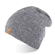Czapki męskie - Męska czapka zimowa smerfetka brodrene cz4 jasnoszara mulina - miniaturka - grafika 1