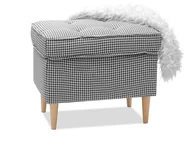 Pufy i podnóżki - Stylowy Podnóżek Z Lamówką Do Fotela I Kanapy Malmo Pepitka-Buk - miniaturka - grafika 1