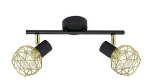 Candellux Lampa sufitowa reflektorek ACROBAT PLAFON LISTWA 2X40W E14 CZARNY KLOSZ ZŁOTY 92-66336 - Lampy sufitowe - miniaturka - grafika 1