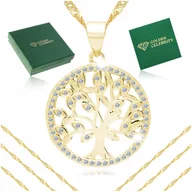 Biżuteria dla dzieci - SREBRNY NASZYJNIK SERCE 925/585 ŁAŃCUSZEK ZAWIESZKA DLA DZIEWCZYNKI+Y - miniaturka - grafika 1