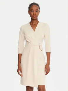 Rinascimento Sukienka koktajlowa CFC0020071002 Beżowy Regular Fit - Sukienki - miniaturka - grafika 1