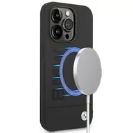 Etui i futerały do telefonów - BMW Nakładka do iPhone 14 Pro Max 6,7" BMHMP14XSLBLBK czarna hardcase Silicone Signature Logo Magsafe - miniaturka - grafika 1