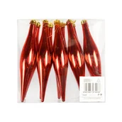 Bombki - Bombki sople czerwone zawieszki na choinkę Sopelki 10szt - miniaturka - grafika 1
