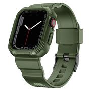 Akcesoria do smartwatchy - Kingxbar CYF106 2w1 pancerne etui Apple Watch SE, 8, 7, 6, 5, 4, 3, 2, 1 (41, 40, 38 mm) z paskiem zielone - miniaturka - grafika 1