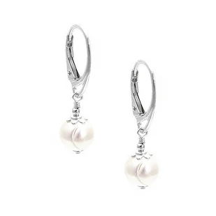 Kolczyki białe perły naturalne srebro 925 - Kolczyki - miniaturka - grafika 1