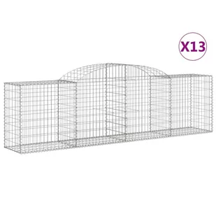 vidaXL Kosze gabionowe, 13 szt, 300x50x80/100 cm, galwanizowane żelazo - Ogrodzenia - miniaturka - grafika 3