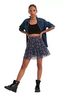 Spódnice - Trendyol Damska spódnica z wzorem kwiatowym, czarny, 34 - miniaturka - grafika 1