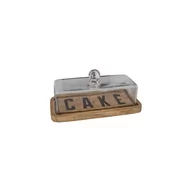 Tace i patery - Taca drewniana ze szklanym kloszem na ciasto Antic Line Cake - miniaturka - grafika 1